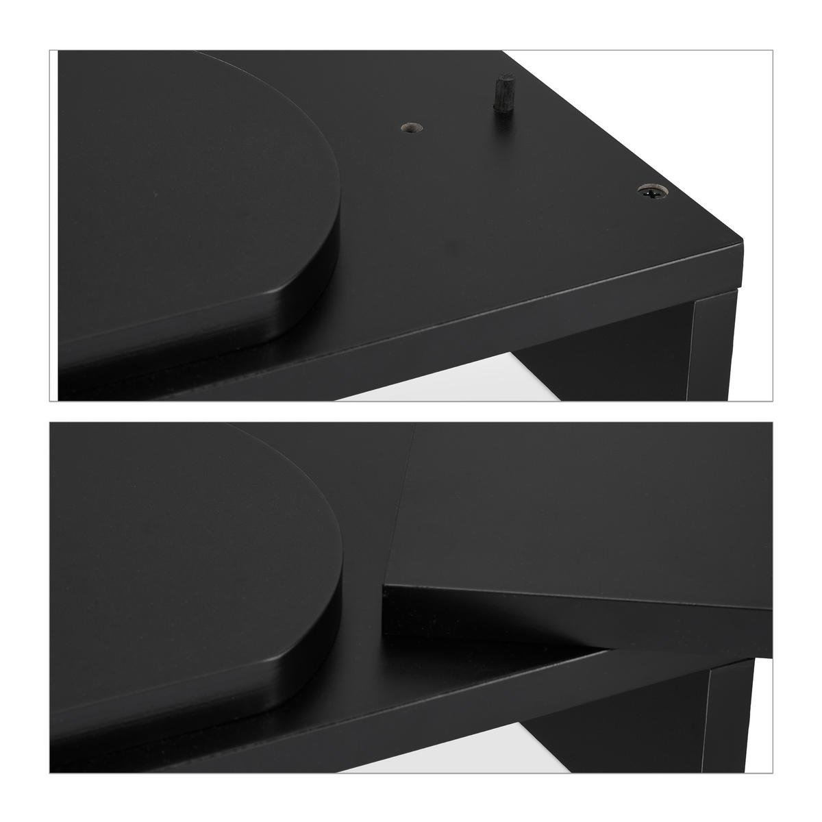 MONITORSTÄNDER Schwarz für 2 Monitore verstellbar MDF 104 cm - Schwarz, Holzwerkstoff (20.5/104/11cm) - Relaxdays