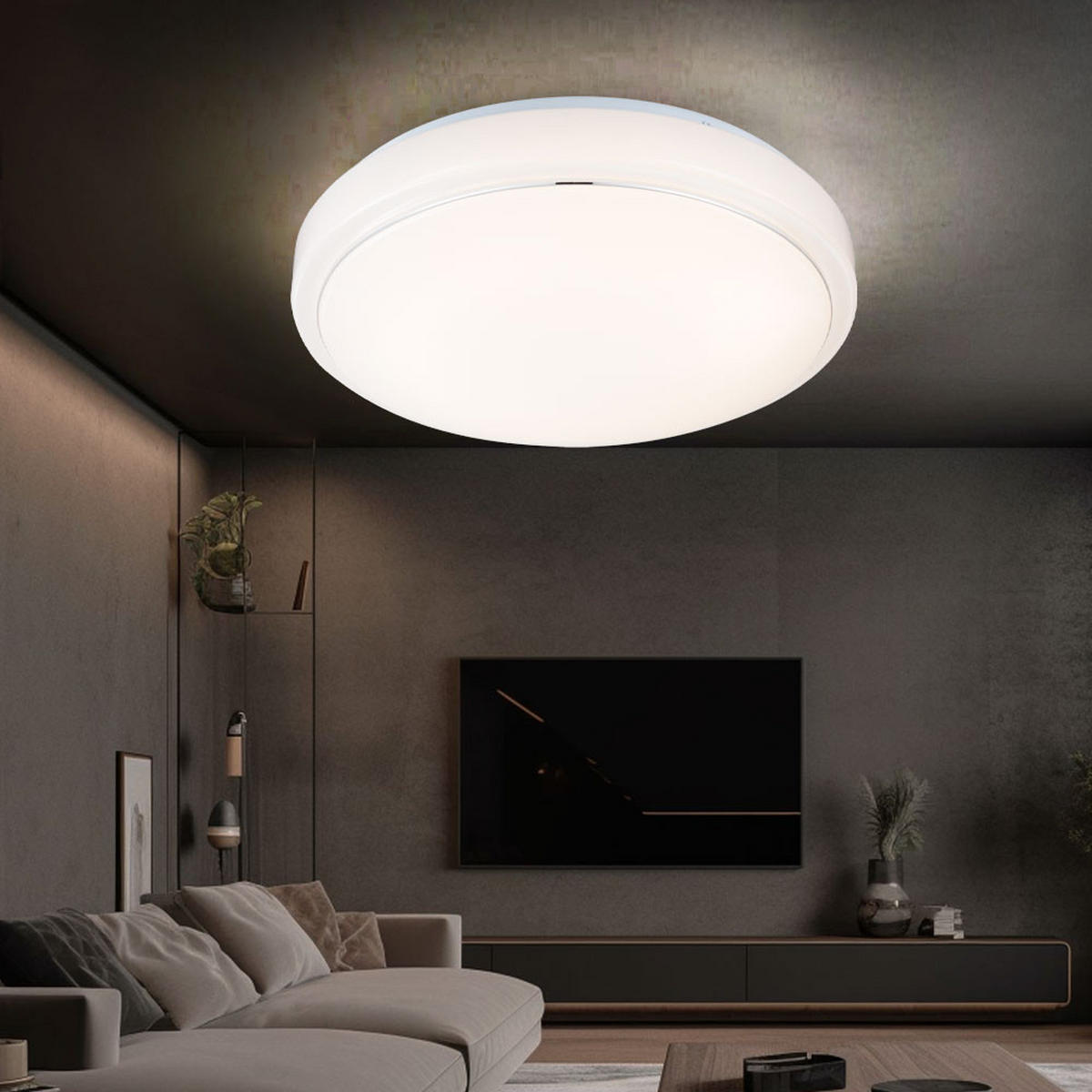 LED DECKENLEUCHTE Tamina Weiß Opal - Weiß, Metall (33/33/10cm) - Globo Lighting