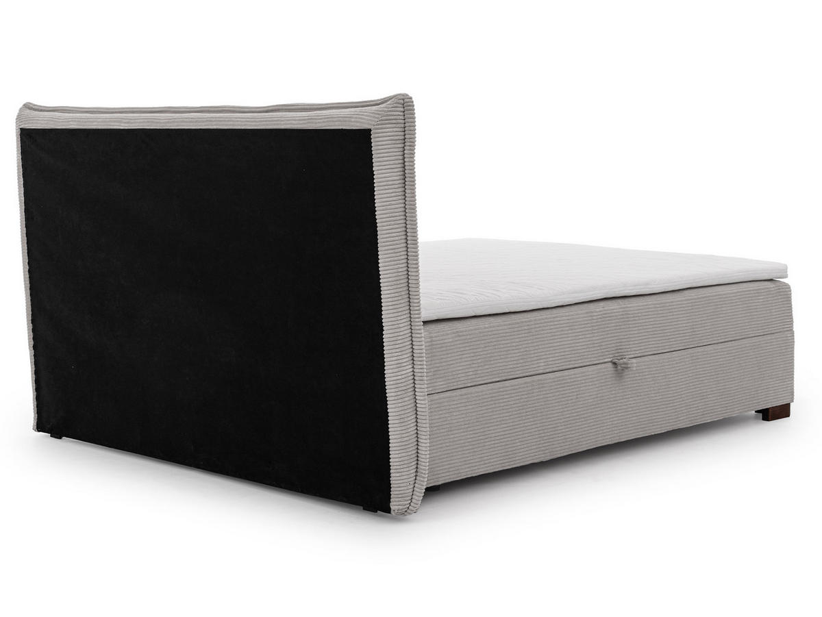 BOXBETT Lovetti II, Cord, H3 - Dunkelbraun/Hellgrau, Holz/Kunststoff (200/160cm) - S-Style Möbel
