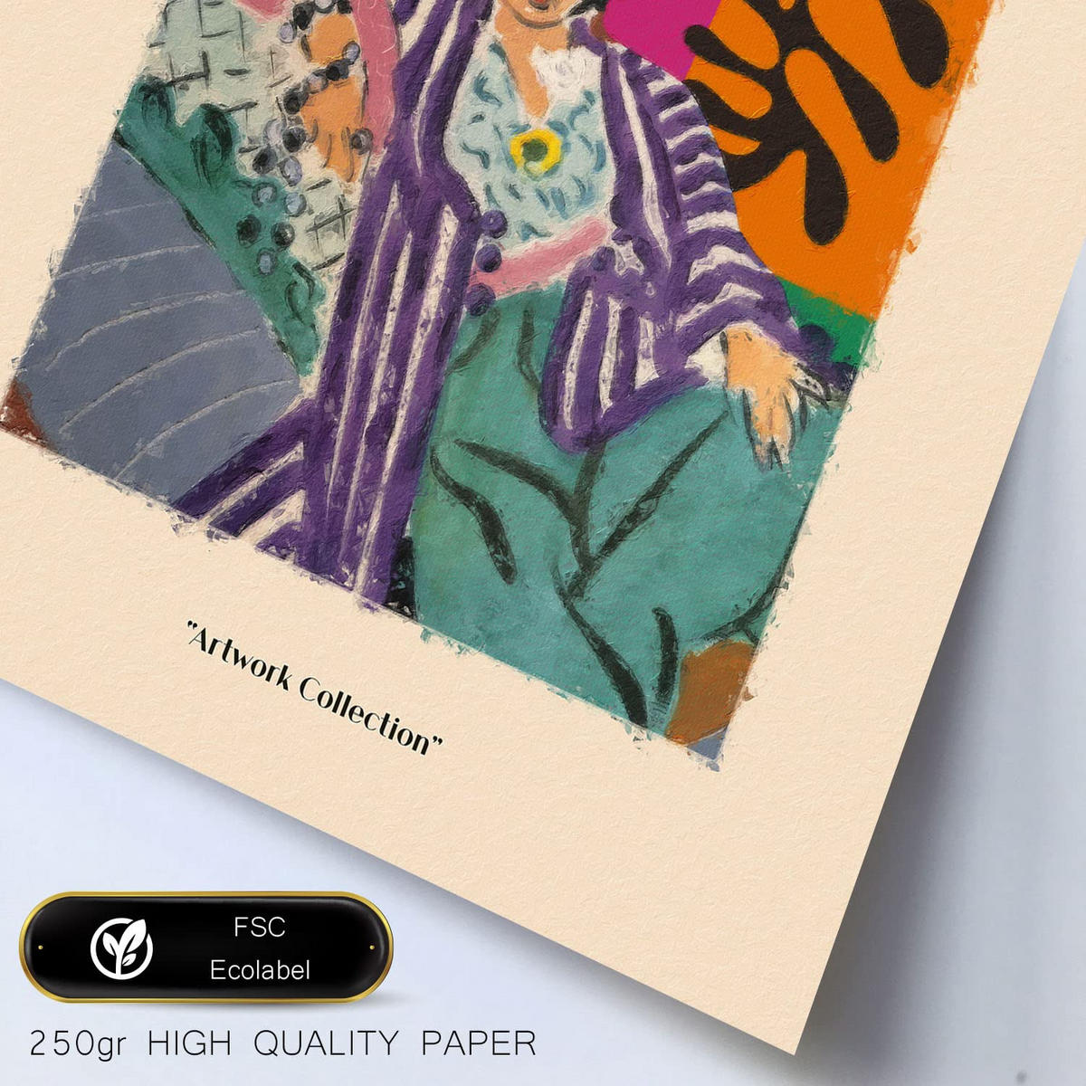 POSTER Set Mit 6 Henri Matisse Feier Drucke Des Fauvismus Und Der Abstrakten Kunst Für Innenarchitektur A3 & A4 Rahmen Aus Hellem Holz - Beige, Papier (29/3cm) - Nacnic