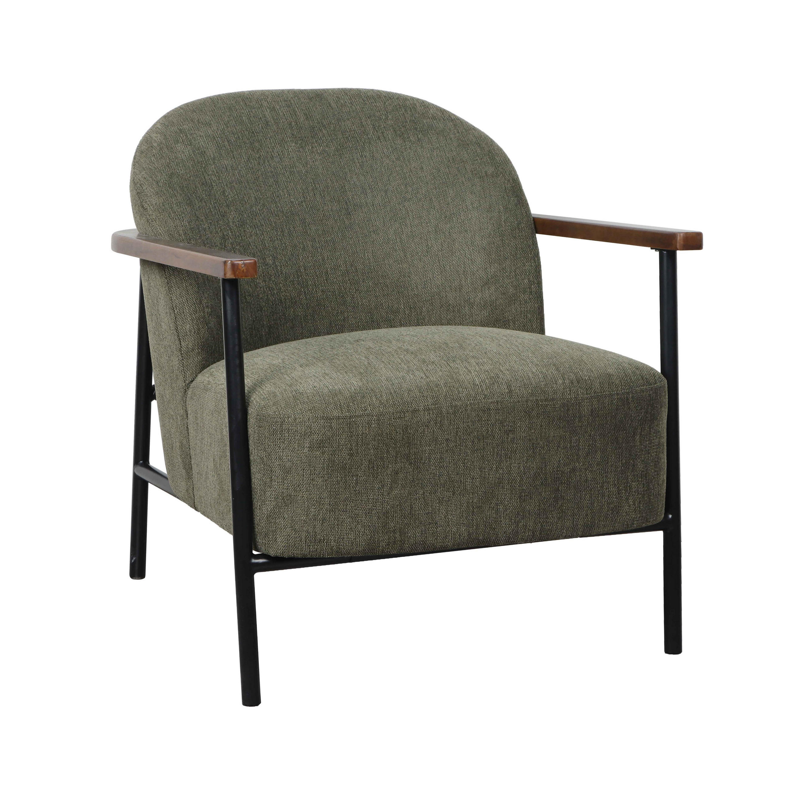RELAXSESSEL, Dunkelgrün - Grün, Textil (71/77/82cm) - Oviala