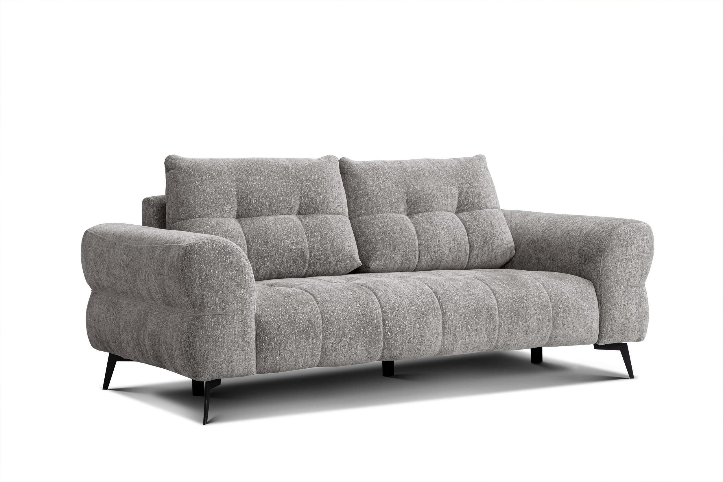 SOFA SALVINI 3-Sitzer, platingrau - Grau, Holz/Textil (237/88/99cm) - Courtois Laville