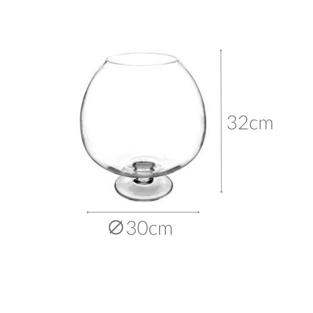 DEKOGLAS auf Fuß 30/30/32 cm - Transparent, Glas (30/32cm) - Atmosphera Createur d´interieur