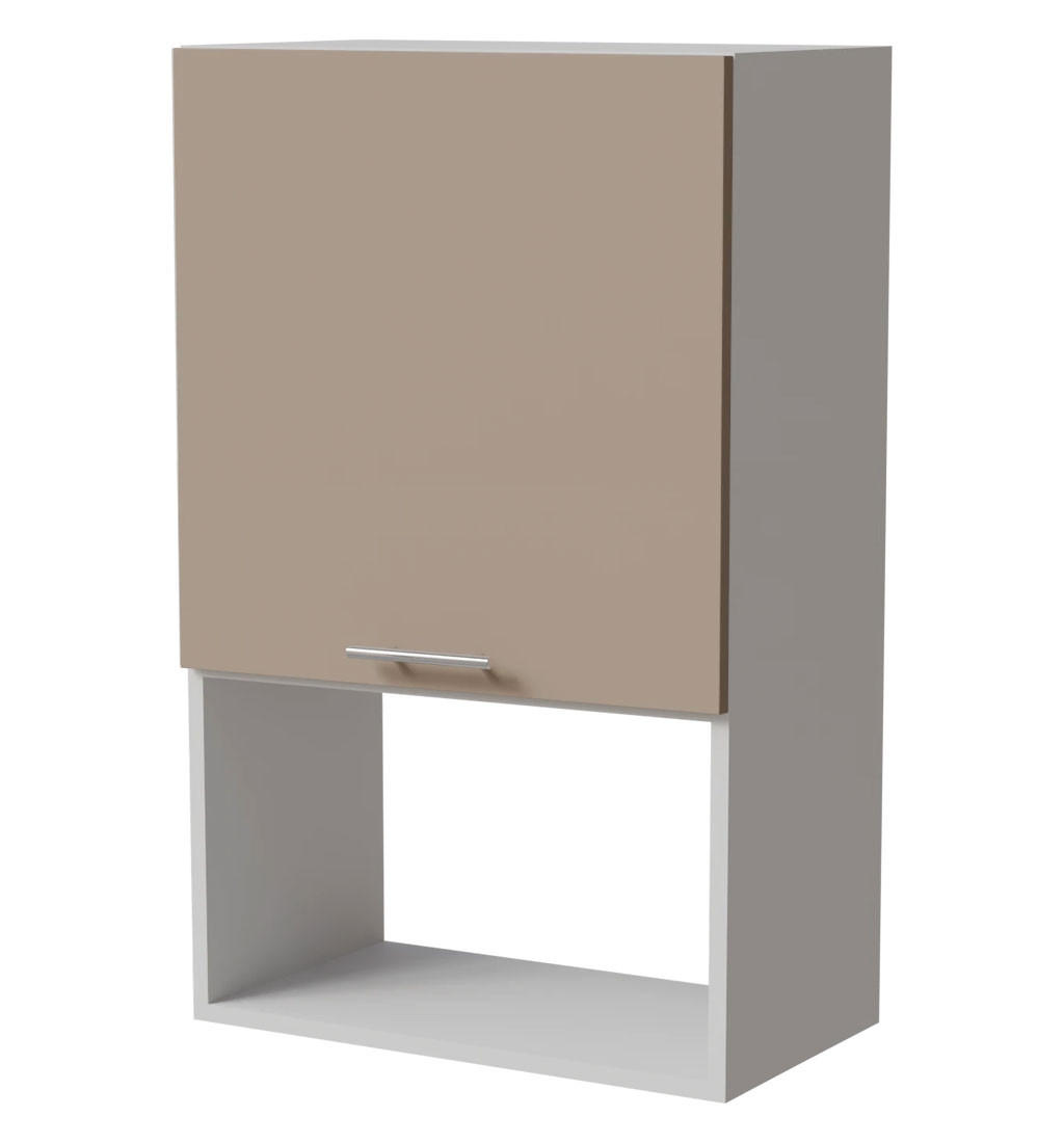 MIKROWELLENUMBAUSCHRANK Brerra W4MK/60 Weiß / RAL 1019 graubeige Matt 60 /32,5 / 96cm - Graubraun/Weiß, Holz/Holzwerkstoff (60/96/32.5cm) - Feldmann-Wohnen