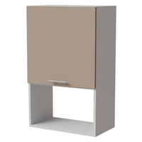MIKROWELLENUMBAUSCHRANK Brerra W4MK/60 Weiß / RAL 1019 graubeige Matt 60 /32,5 / 96cm - Graubraun/Weiß, Holz/Holzwerkstoff (60/96/32.5cm) - Feldmann-Wohnen