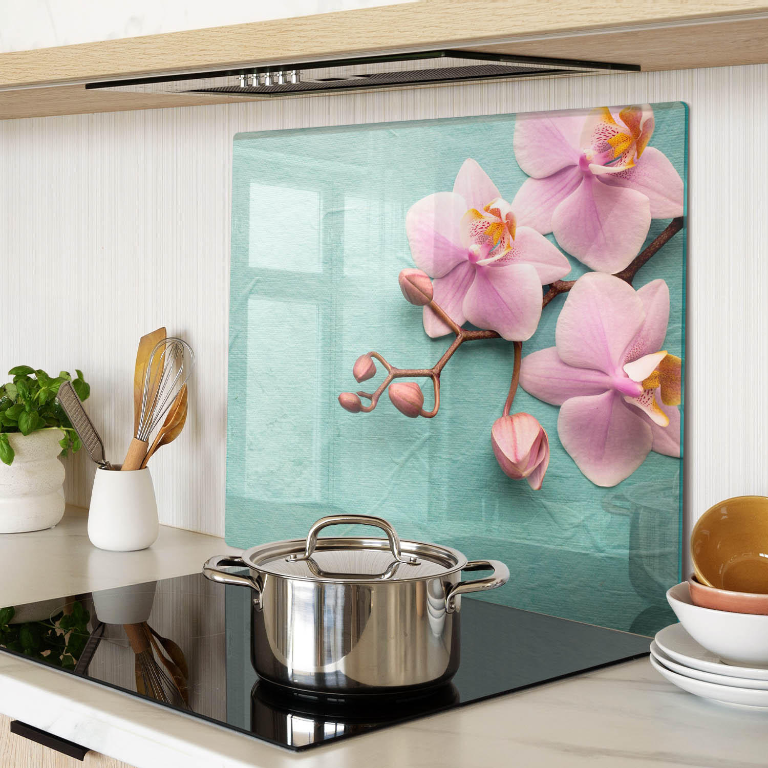 GLASPLATTE 60x52 cm Orchidee - Pink, Glas (60/0.4/52cm) - TULUP