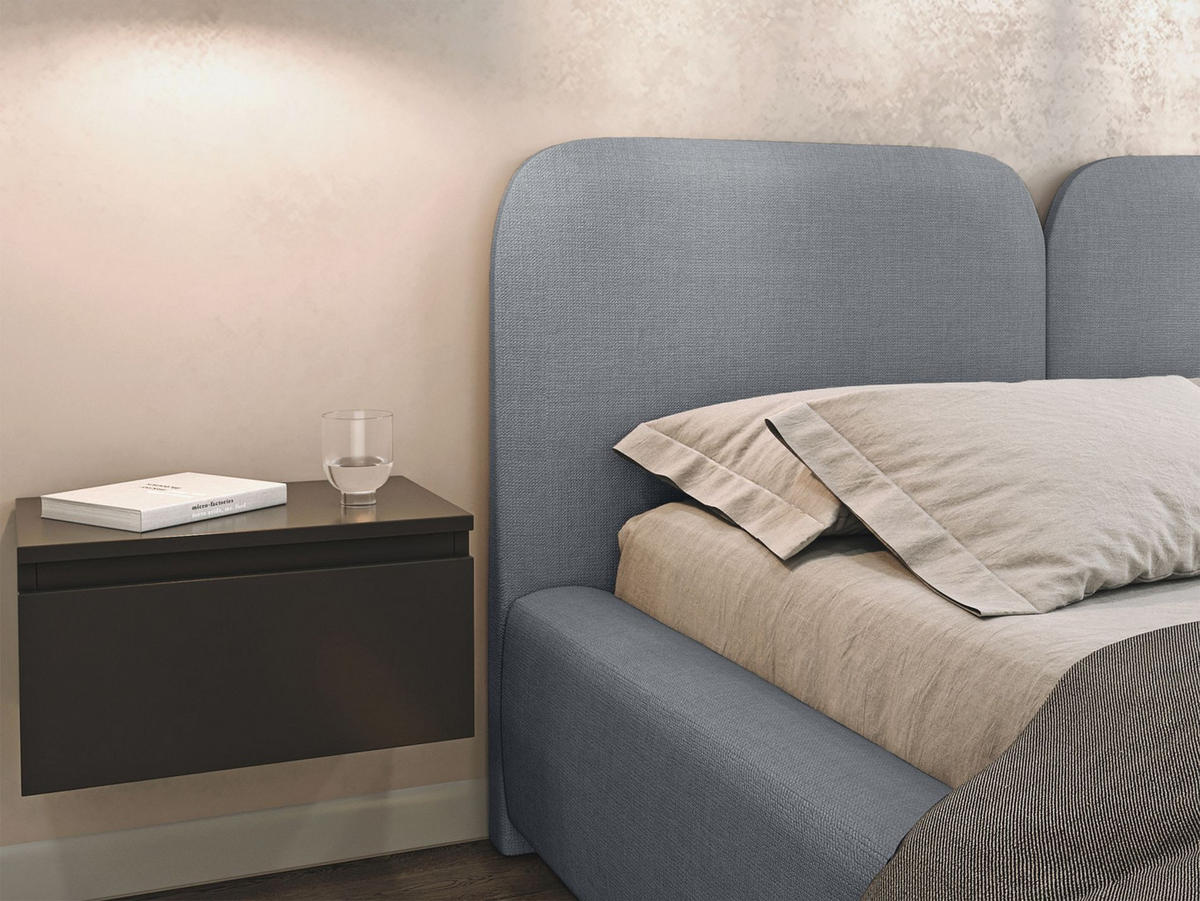 POLSTERBETT Comoves 140x200 Grau mit Chenillebezug - Grau, Textil (140/200cm) - Selsey