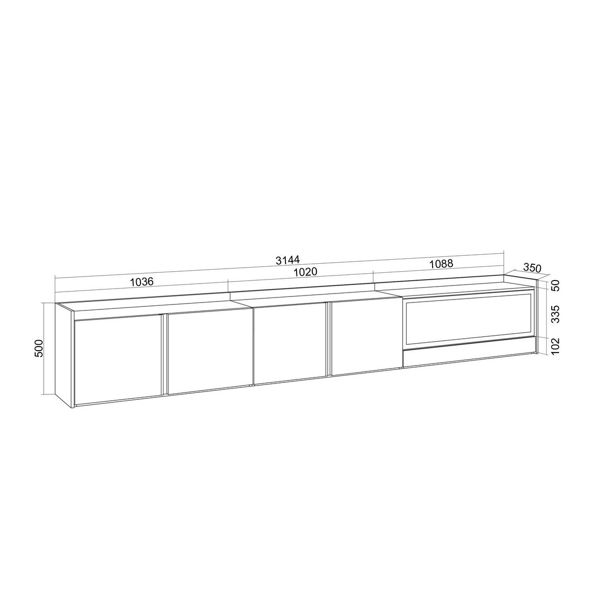 LOWBOARD, Beige, 315/35/50cm, Kamin mit Feuereffekt XXL - Beige, Holzwerkstoff (315/50/35cm) - Skraut Home