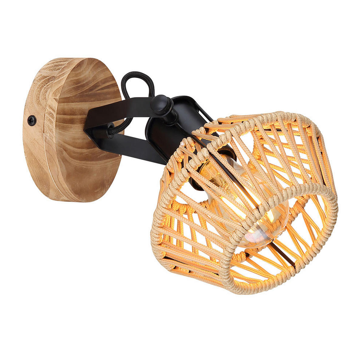 WANDLEUCHTE Metall Braun - Braun, Metall (16/22/25.3cm) - Globo Lighting