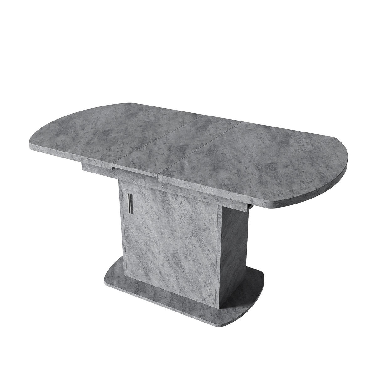 ESSTISCH oval 110/70/75 cm grau mit Stauraum und Metallgriff - Grau, Holzwerkstoff (130/70/75cm) - OKWISH