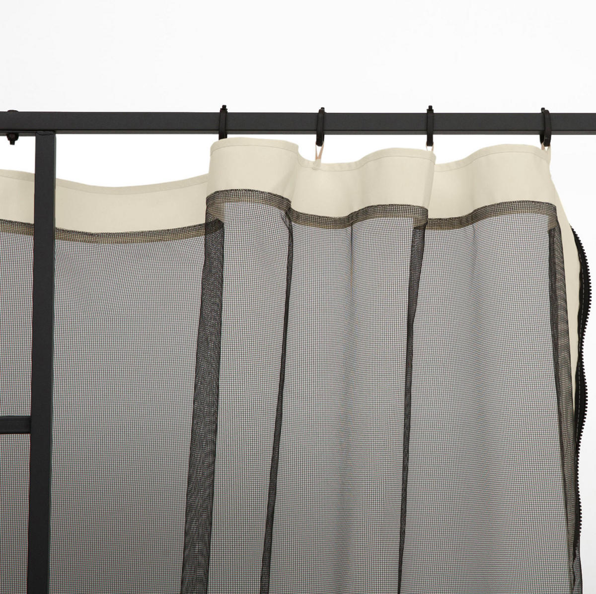 PAVILLONS aus Polyester 3x3 m in Schwarz mit Reißverschluss - Schwarz, Textil (207/1/302cm) - Modfu