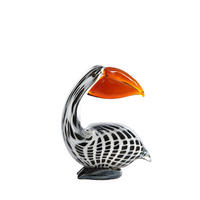 ORNAMENT Pelikan Schwarz 13/7/16,5 cm - Schwarz, Glas (7/16.5/13cm) - Light & Living