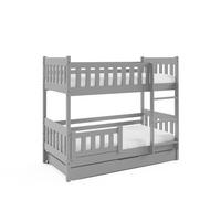 ETAGENBETT LUCIA mit Bettkasten 80x160 cm Hellgrau - Hellgrau, Holz (80/160cm) - MASSENO