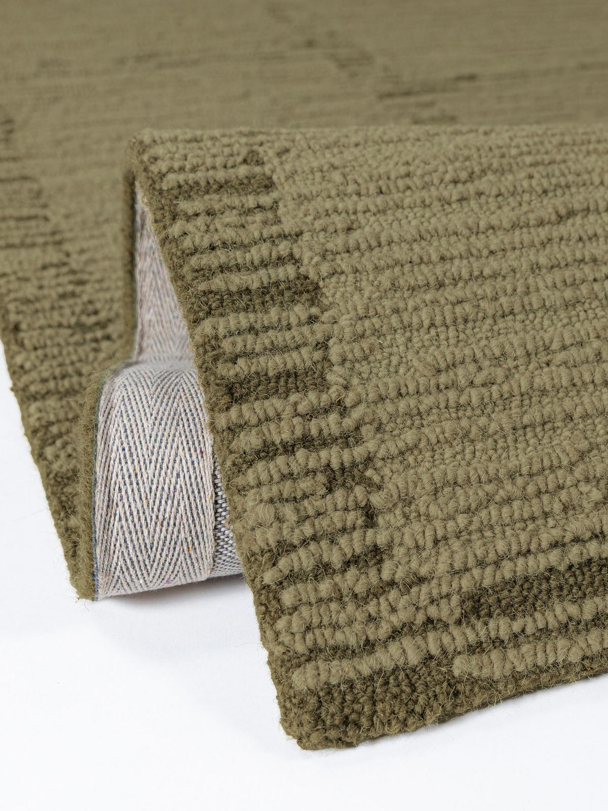 TEPPICH aus Wolle, handgetuftet, GANNEL, in Salbeigrün, Blockdesign, 200 x 290 cm - Grün, Textil (200/290cm) - KADIMA DESIGN