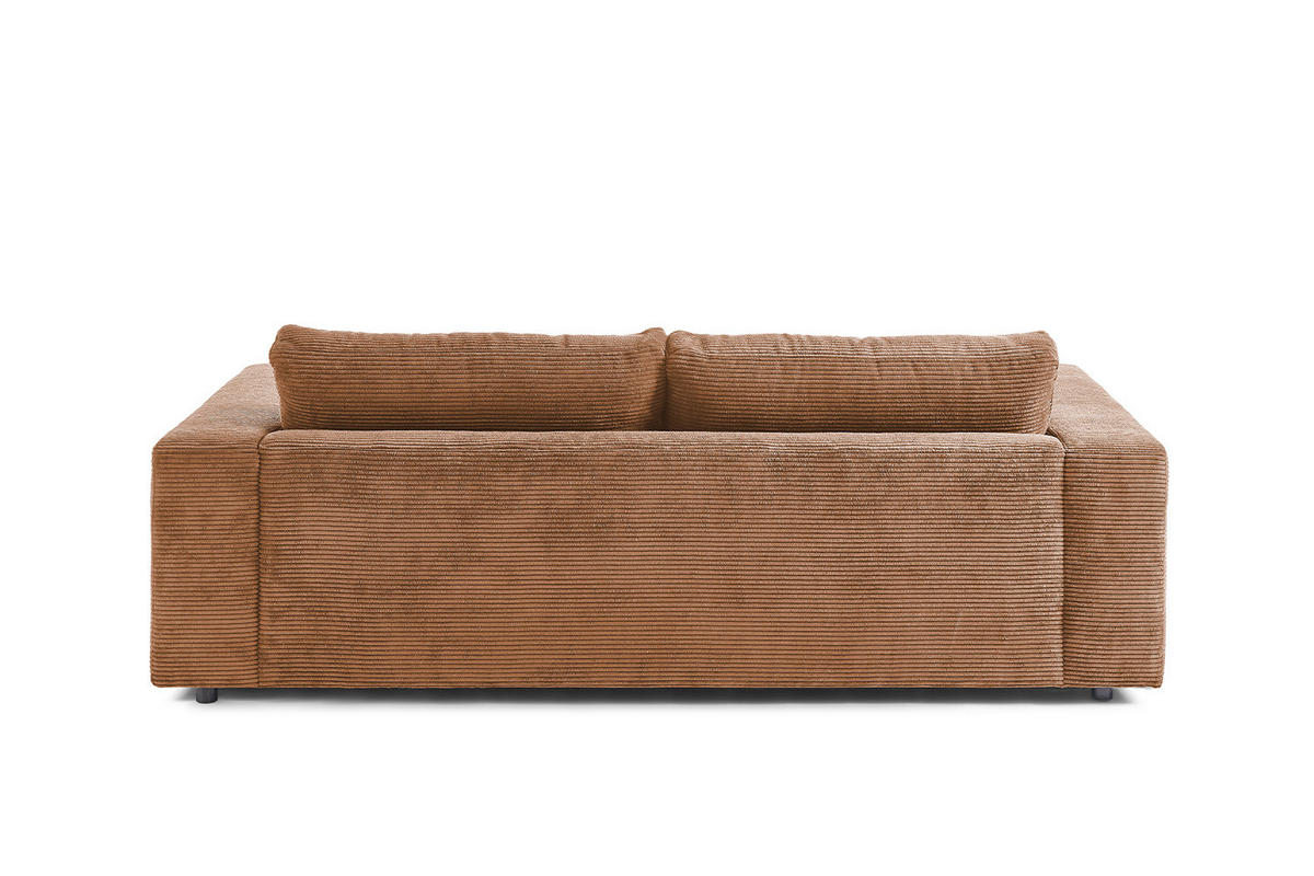 SOFA 2-SITZER MADELINE Braun Cord - Dunkelbraun/Schwarz, Kunststoff/Textil (230/85/127cm) - KAWOLA