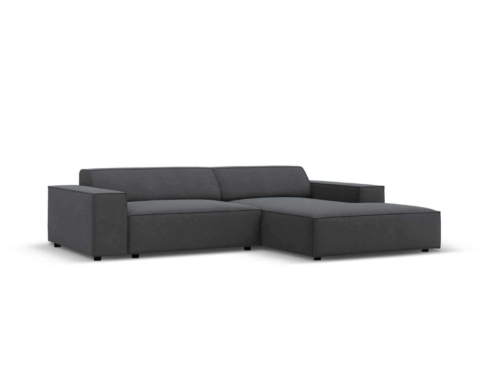 MODULARES-ECKSOFA rechts Jodie aus strukturiertem Stoff dunkelgrau 3 Sitzplätze - Dunkelgrau, Textil (166/224cm) - Micadoni