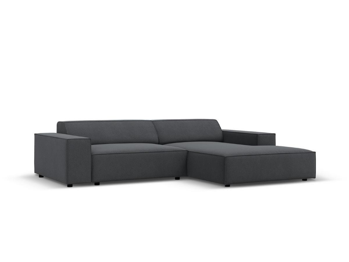MODULARES-ECKSOFA rechts Jodie aus strukturiertem Stoff dunkelgrau 3 Sitzplätze - Dunkelgrau, Textil (166/224cm) - Micadoni