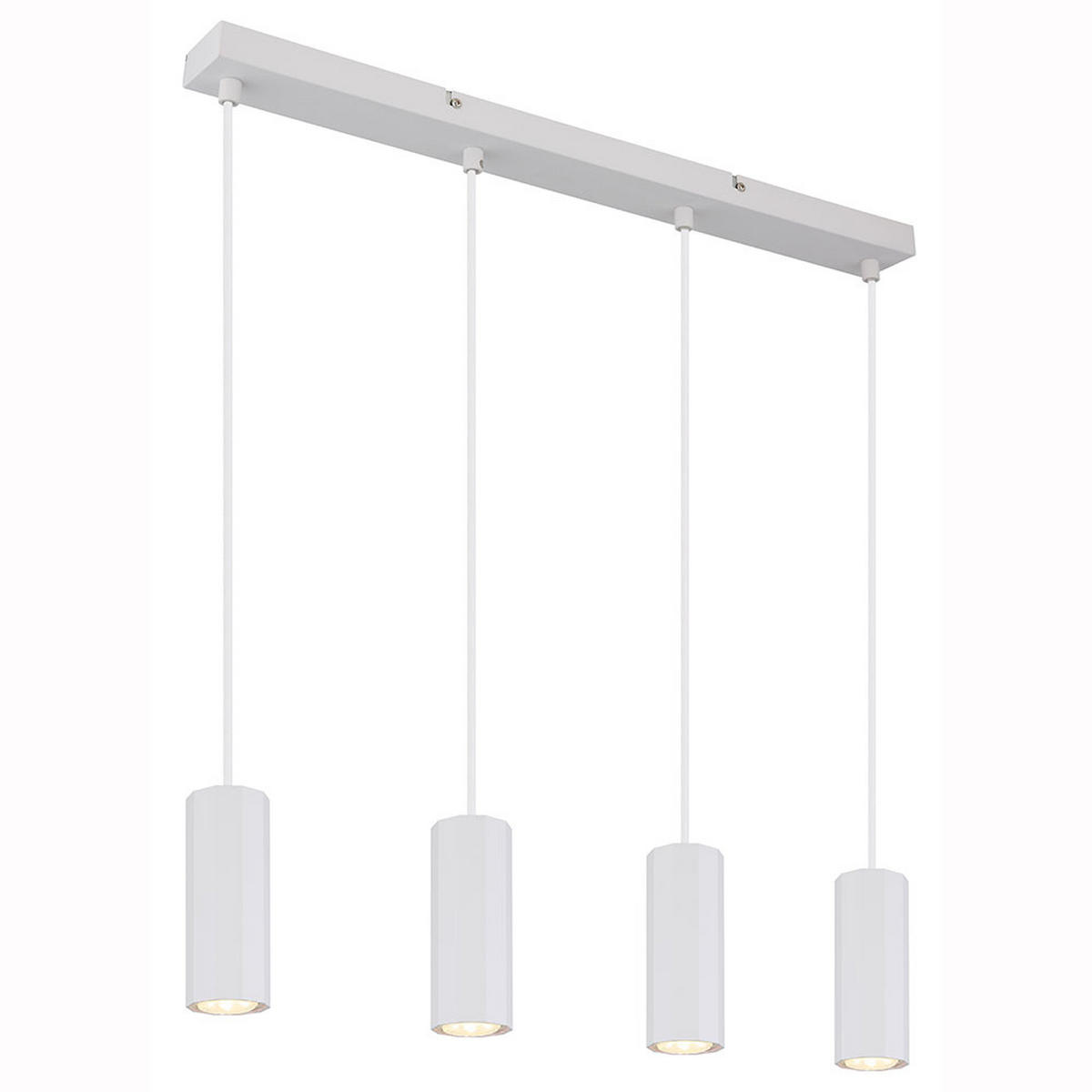 LED HÄNGELEUCHTE Weiß Matt 4-flammig - Weiß, Metall (61/6/120cm) - Globo Lighting