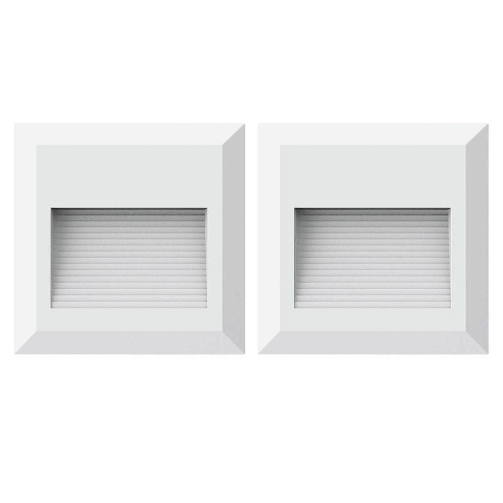 LED AUSSEN-WANDLEUCHTE Kunststoff Weiß 2er Set - Weiß, Kunststoff (12.4/12.4/2.7cm)