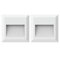 LED AUSSEN-WANDLEUCHTE Kunststoff Weiß 2er Set - Weiß, Kunststoff (12.4/12.4/2.7cm)