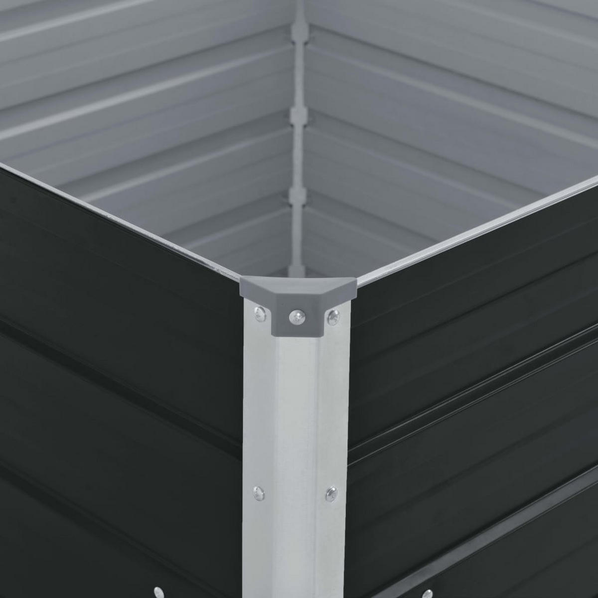 HOCHBEET 100/100/45 Cm Verzinkter Stahl Anthrazit - Anthrazit, Metall (100/45/100cm) - vidaXL