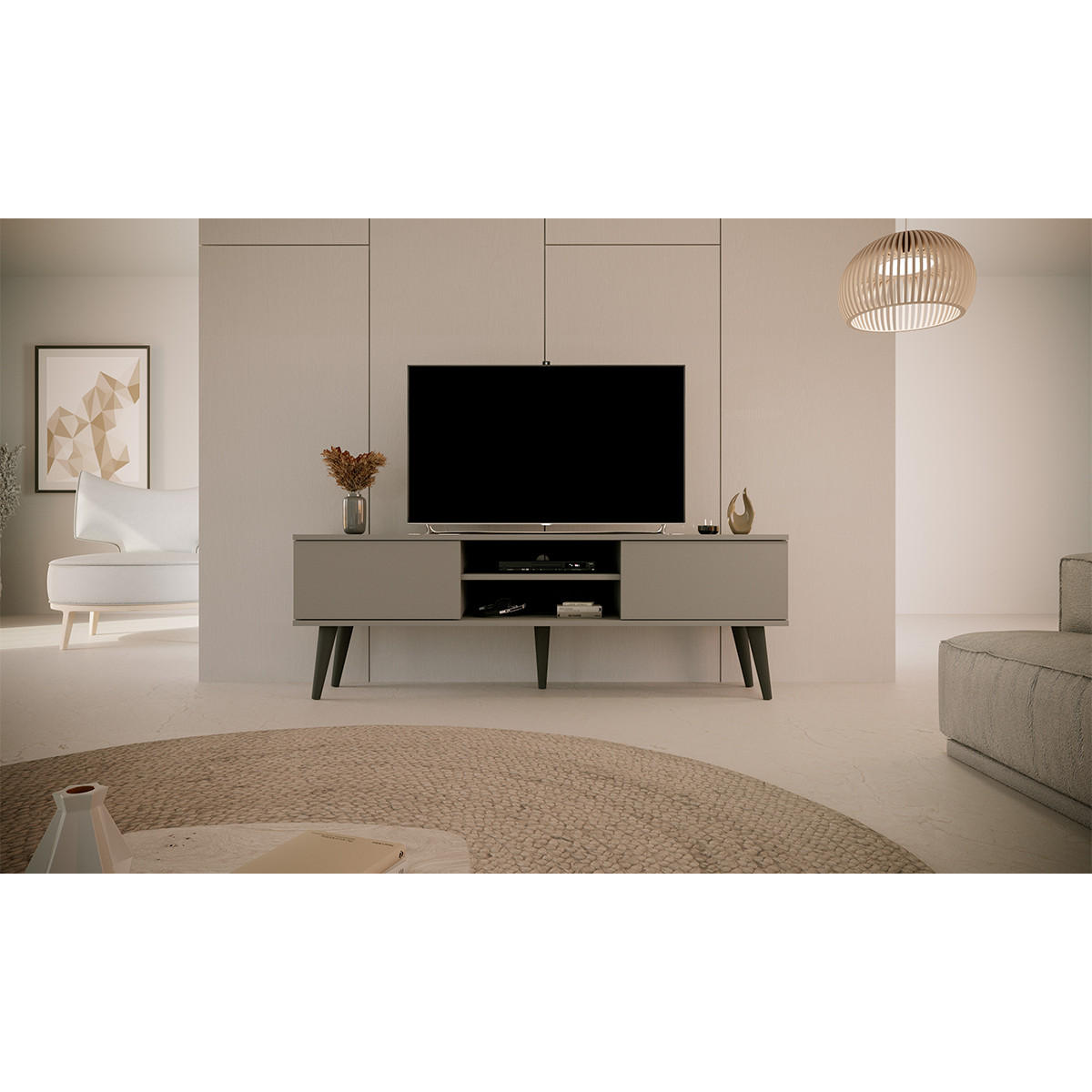 TV-MÖBEL Toronto Grau - Grau, Holzwerkstoff (55/35/160cm) - Petits-meubles