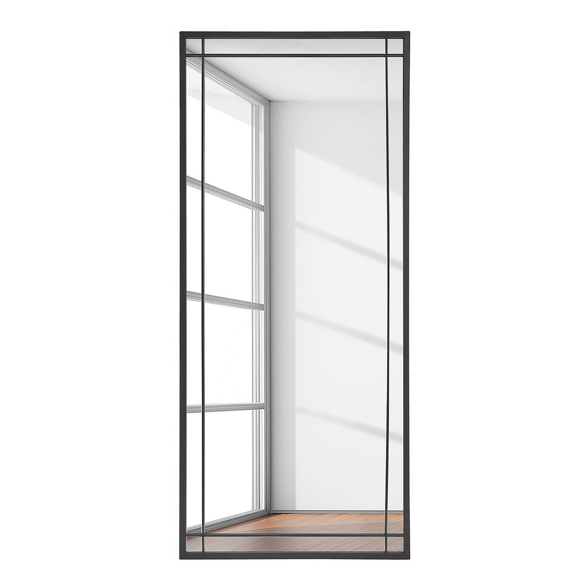 SPIEGEL - rechteckig mit Dekor - Metall - Schwarz - Schwarz, Metall (70/160/2.5cm) - home24