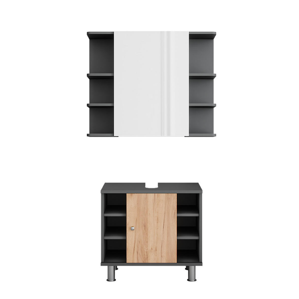 KOUPELNOVÝ NÁBYTEK Fynn Antracit/zlatý dub - medově dubová/antracitová, kompozitní dřevo (60/54/32cm) - Vicco