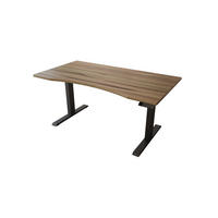 SCHREIBTISCH 150/80/65 - 130 cm elektrisch höhenverstellbar aus Kernbuche ergonomisch - Schwarz/Braun, Holz (80/150/65cm) - MeinMassivholz