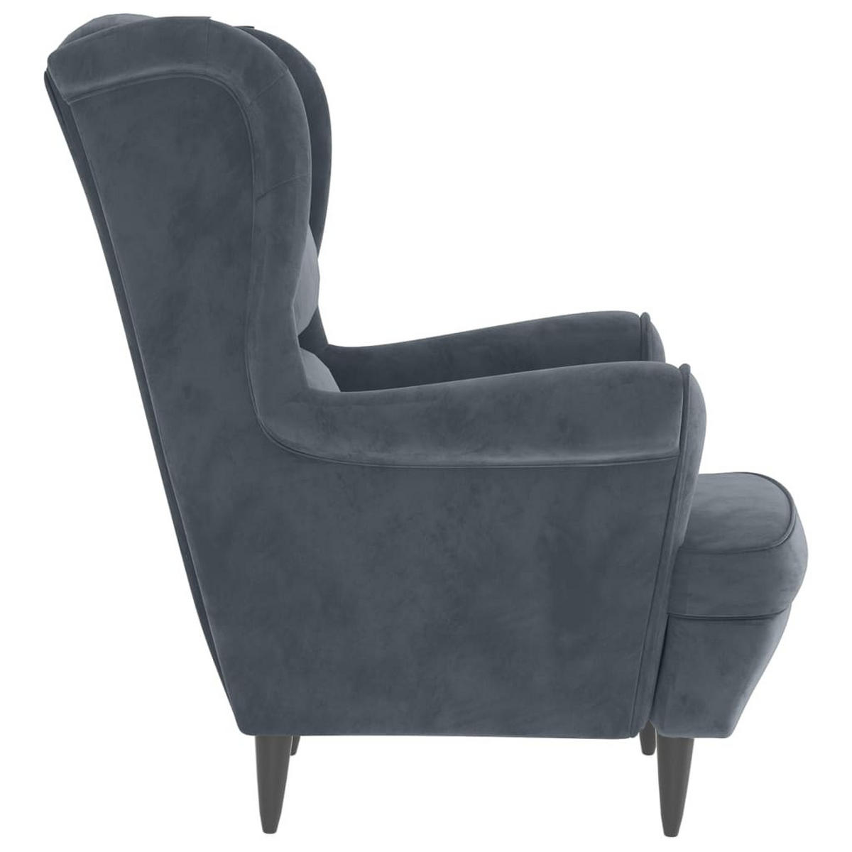 SESSEL Dunkelgrau Samt - Grau, Textil (74/100/84cm) - furnicato