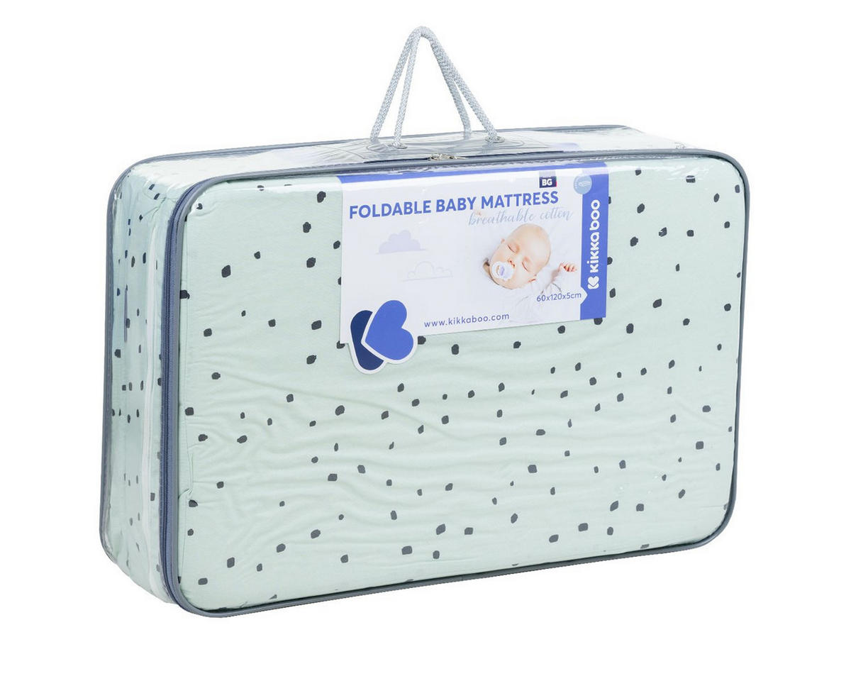 KLAPPMATRATZE Bear with me 120 x 60 x 5 cm grün with me 120 x 60 x 5 cm Bezug 100% Baumwolle - Grün, Textil (60/120cm) - Kikka boo