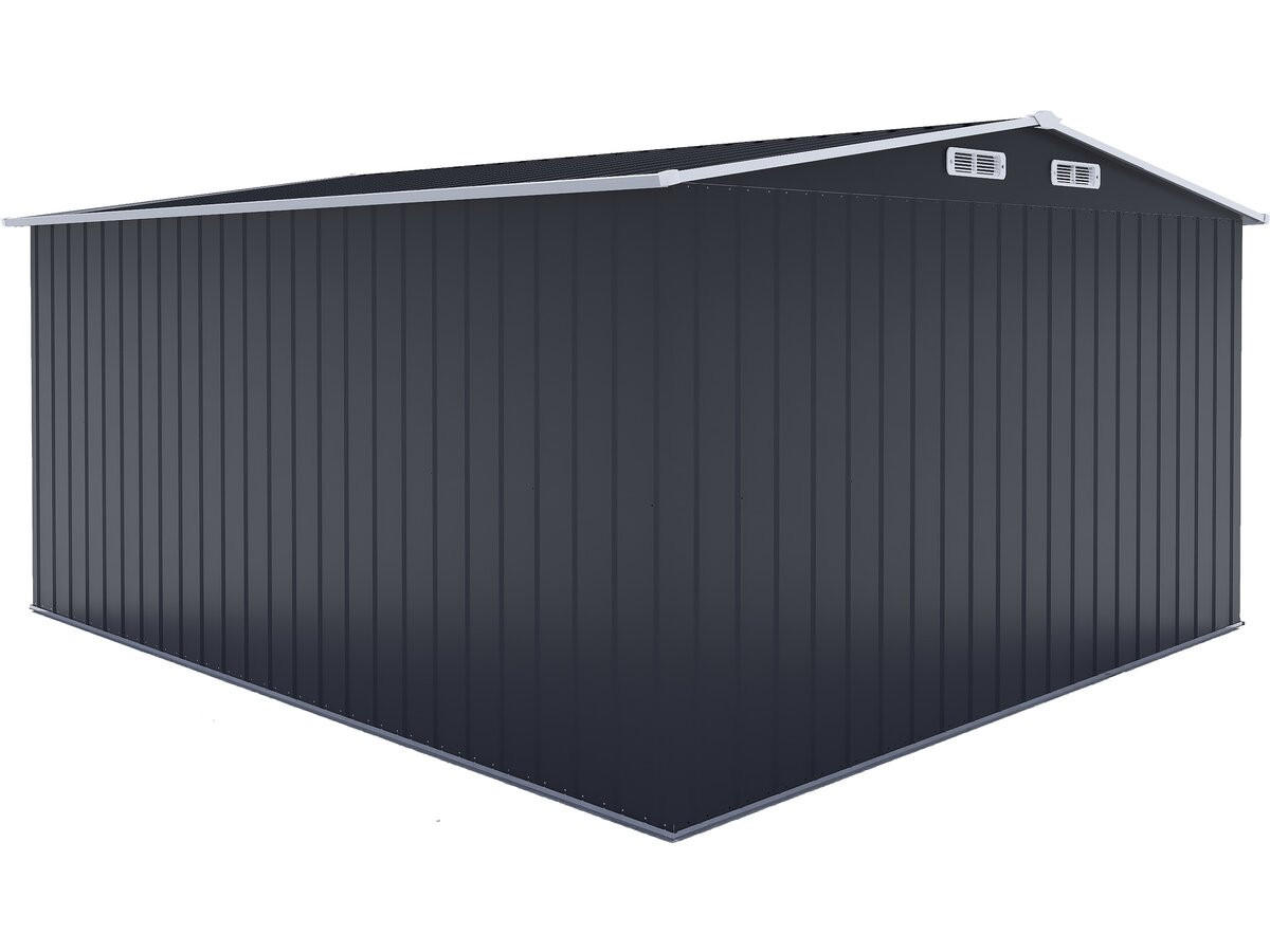 METALL-GARTENHAUS boston Grau - Grau, Metall (390/193/338cm) - Habitat Garten