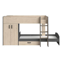 ETAGENBETT Eiche- und Graudekor mit Stauraum 90x200 - Stim - Apfelbaumfarben, Holzwerkstoff (90/200cm) - Calicosy