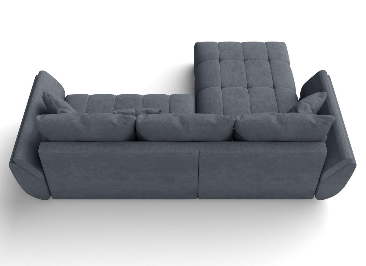 ECKSOFA L Form Verciani Grau 266/190/91 cm mit Schlaffunktion - Schwarz/Grau, Kunststoff/Textil (266/190cm) - AX Living