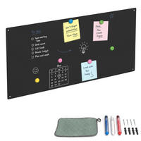 MAGNETTAFEL Schwarz Stahl beschreibbar 70x30 cm - Schwarz, Metall (70/30/0.1cm) - Relaxdays