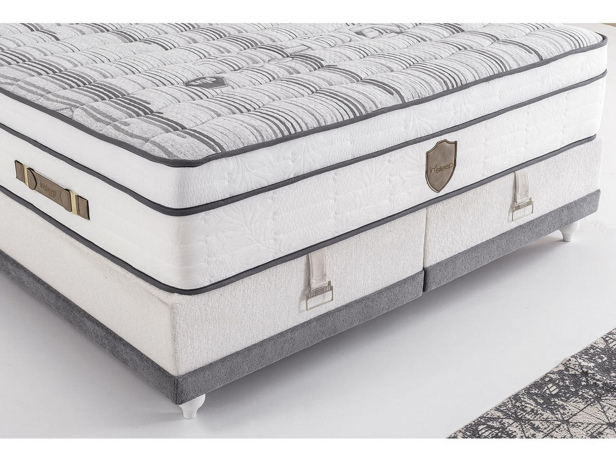 POLSTERBETT Mona 180x200 Creme - Creme, Textil/Metall (180/200cm) - Villa Möbel