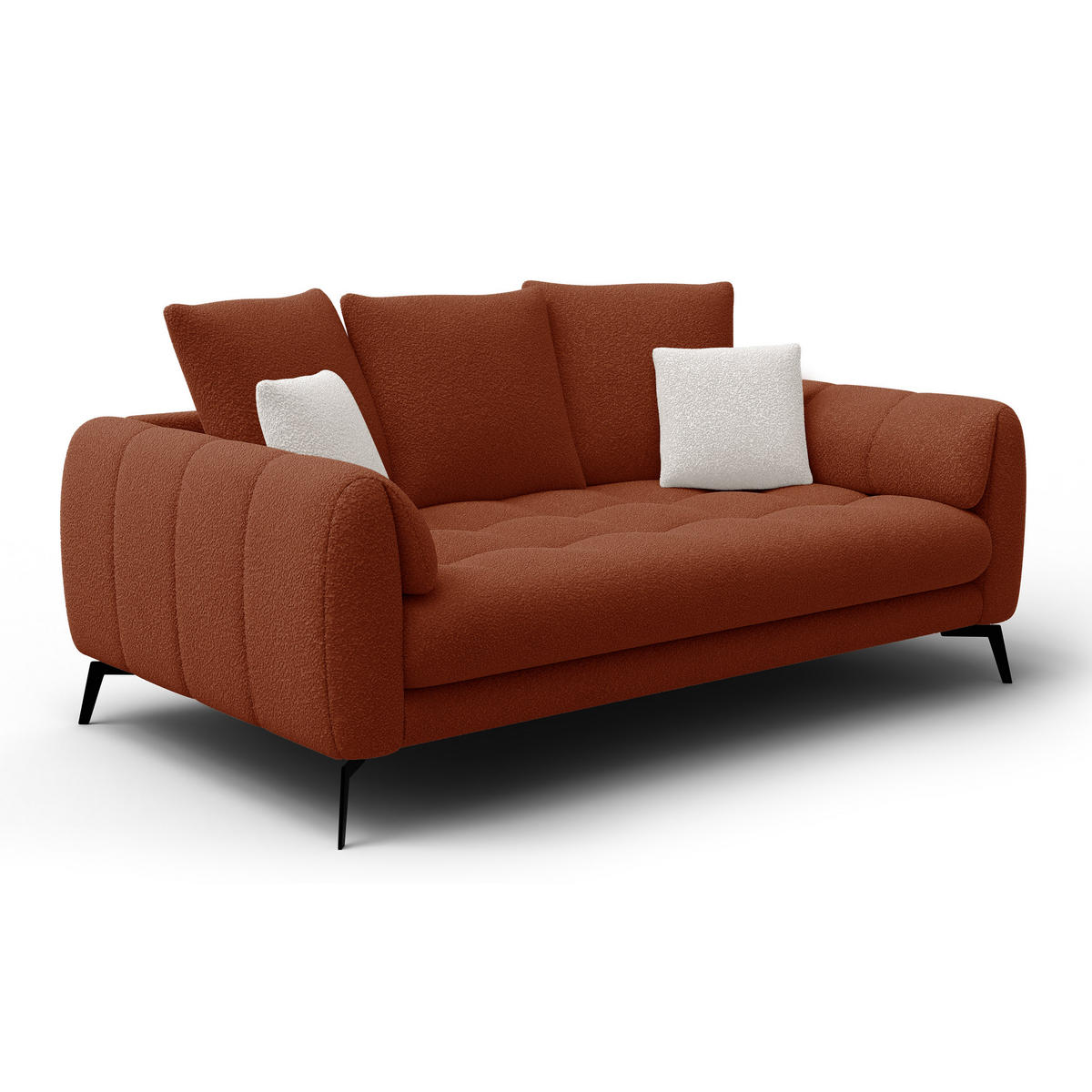 SOFA CALME 2,5-Sitzer, dunkelorange - Dunkelorange, Holz/Textil (199/92/108cm) - Courtois Laville