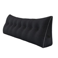 RÜCKENKISSEN Plüsch Schwarz 200 cm - Schwarz, Textil (50/200cm) - Vercart