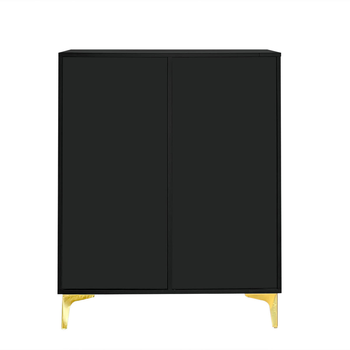 HIGHBOARD 83/35/101 cm mit 2 Türen & 2 Schubladen in Schwarz - Schwarz, Holzwerkstoff (83/101/35cm) - BEAOK