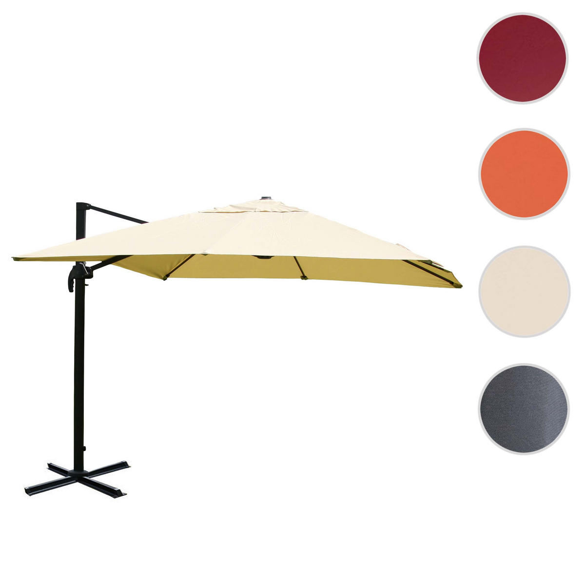 AMPELSCHIRM Cremeweiß 350/350 cm - Weiß, Textil (410/350cm) - MCW