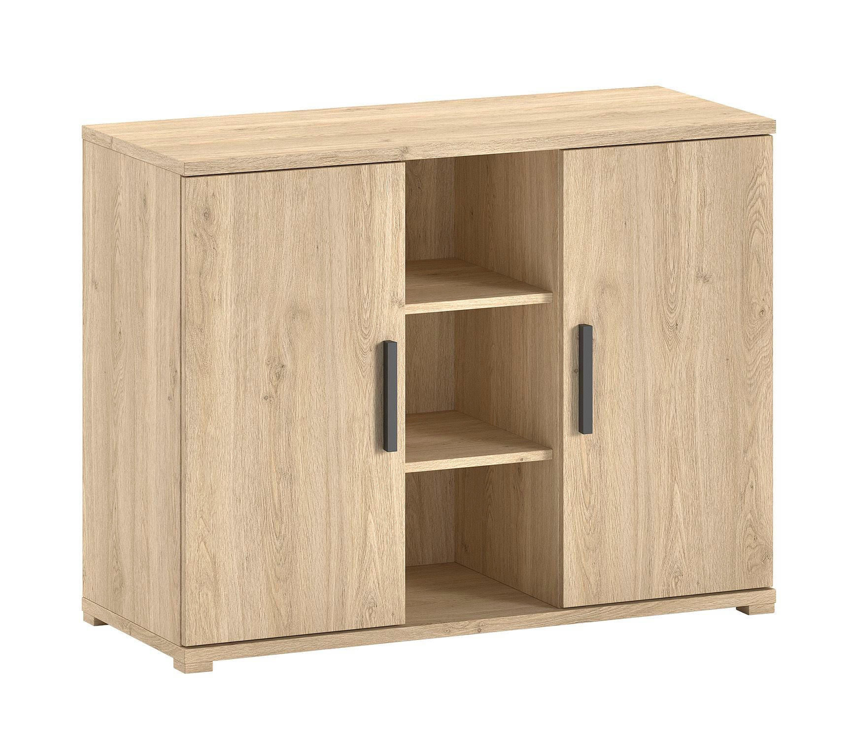 KOMMODE Keelia Eiche Melamin Türen Regal Stauraum - Eichefarben, Kunststoff (116/89/48cm) - 58aufmkessel