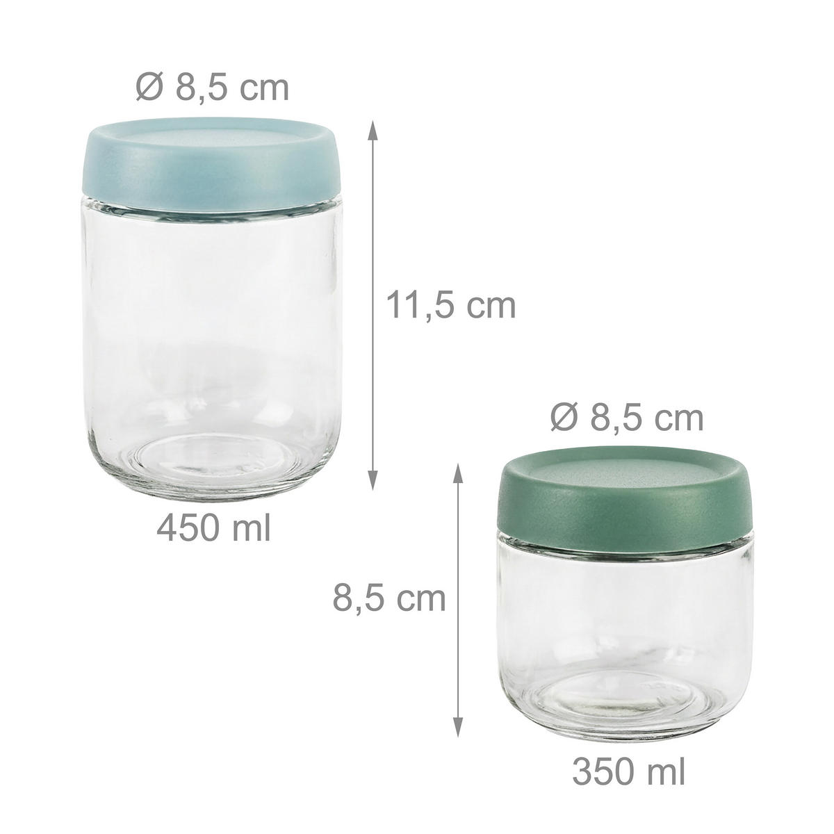 6XZAVAŘOVACÍ sklenice - průhledná, plast/sklo (2.4L) - Relaxdays
