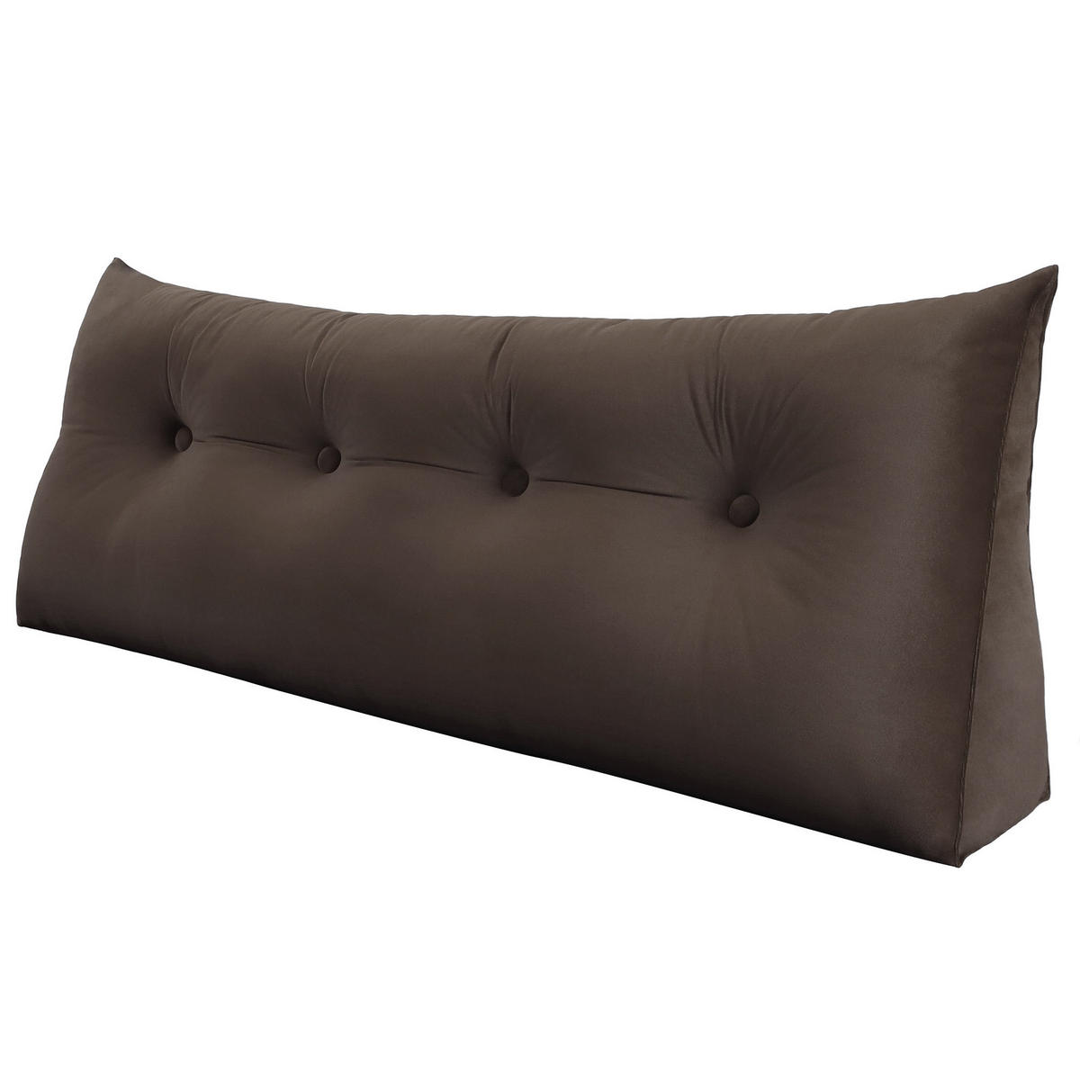 RÜCKENKISSEN für Bett Samt Braun 140 cm - Braun, Textil (50/140cm) - Vercart