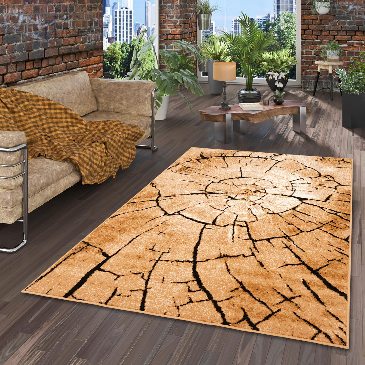 MODERN DESIGNER VELOURS TEPPICH SAMBA - Beige, Textil (80/150cm) - Pergamon