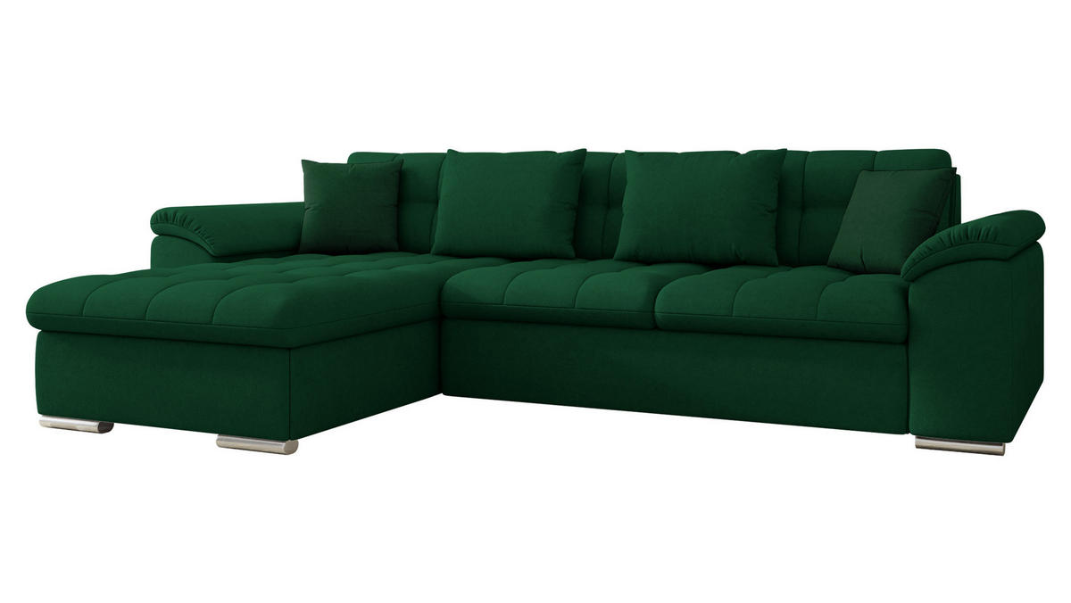ECKSOFA Diana, Seite: Links - Waldgrün, Holz/Textil (280/160cm) - MIRJAN24