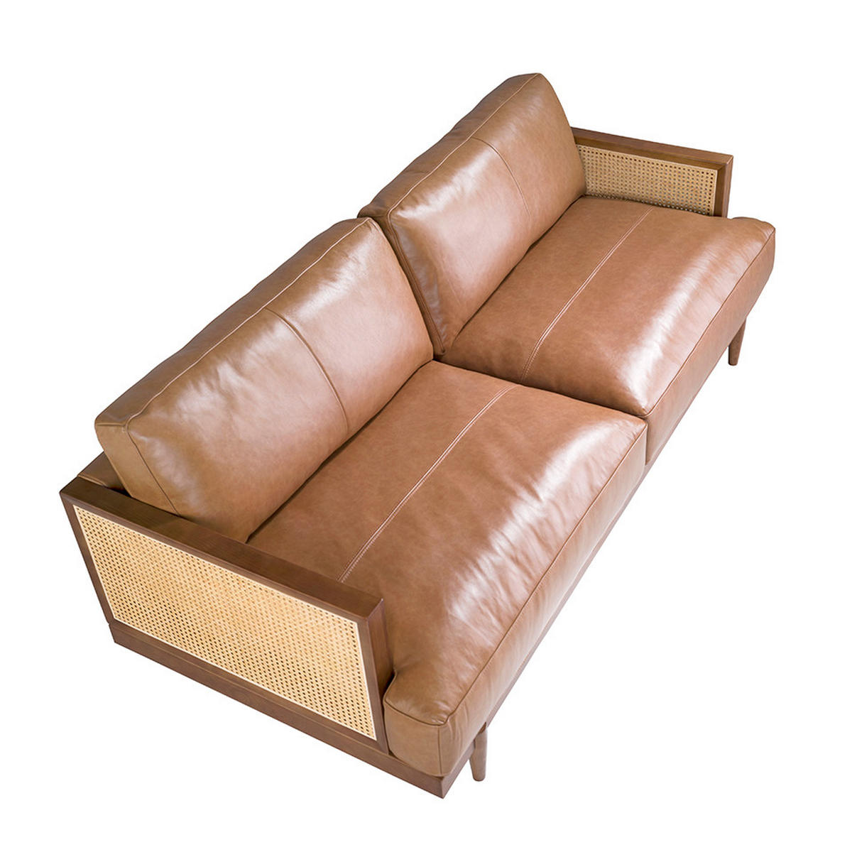 SOFA 3-SITZER Braun Walnuss 205/96/83 cm - Walnussfarben/Braun, Leder (205/83/96cm) - ANGEL CERDA