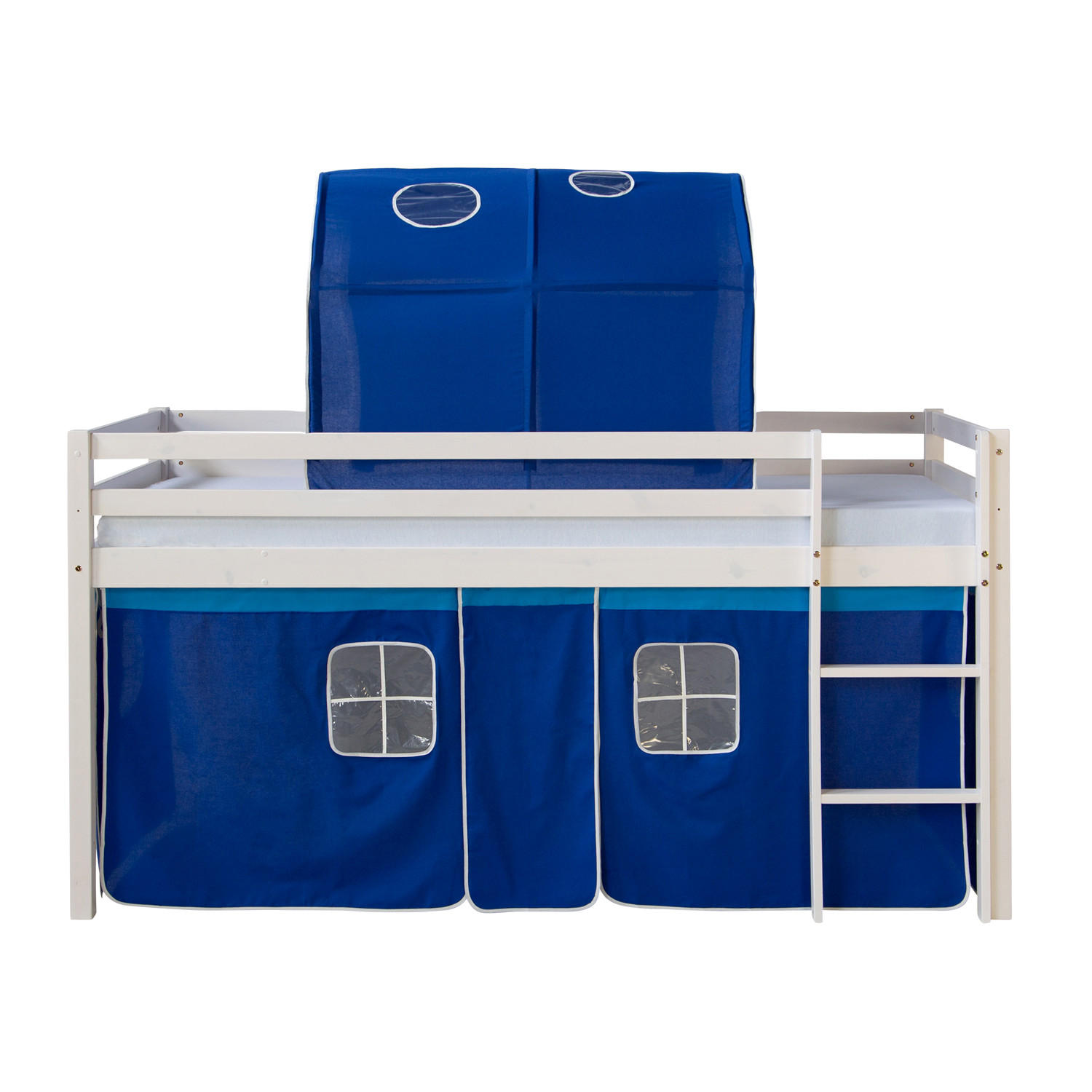 HOCHBETT Leiter 90/200 cm Blau - Blau/Weiß, Holz - Homestyle4u