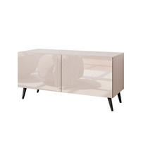 TV-SCHRANK COLGANTE 100 Kaschmir Hochglanz, ohne LED, Schräge schwarze Füßen - Kaschmir/Schwarz, Holzwerkstoff (100/49/40cm) - Lookway