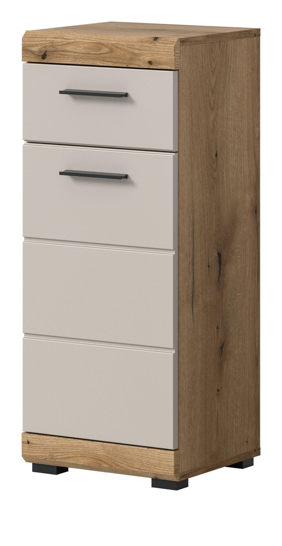 BADKOMMODE Sand Kashmir, Evoke Eiche, Badschrank 37 x 88 cm Shawn - Kastanienfarben/Kaschmir, Holzwerkstoff/Kunststoff (37/88/31cm) - Inn.Furn