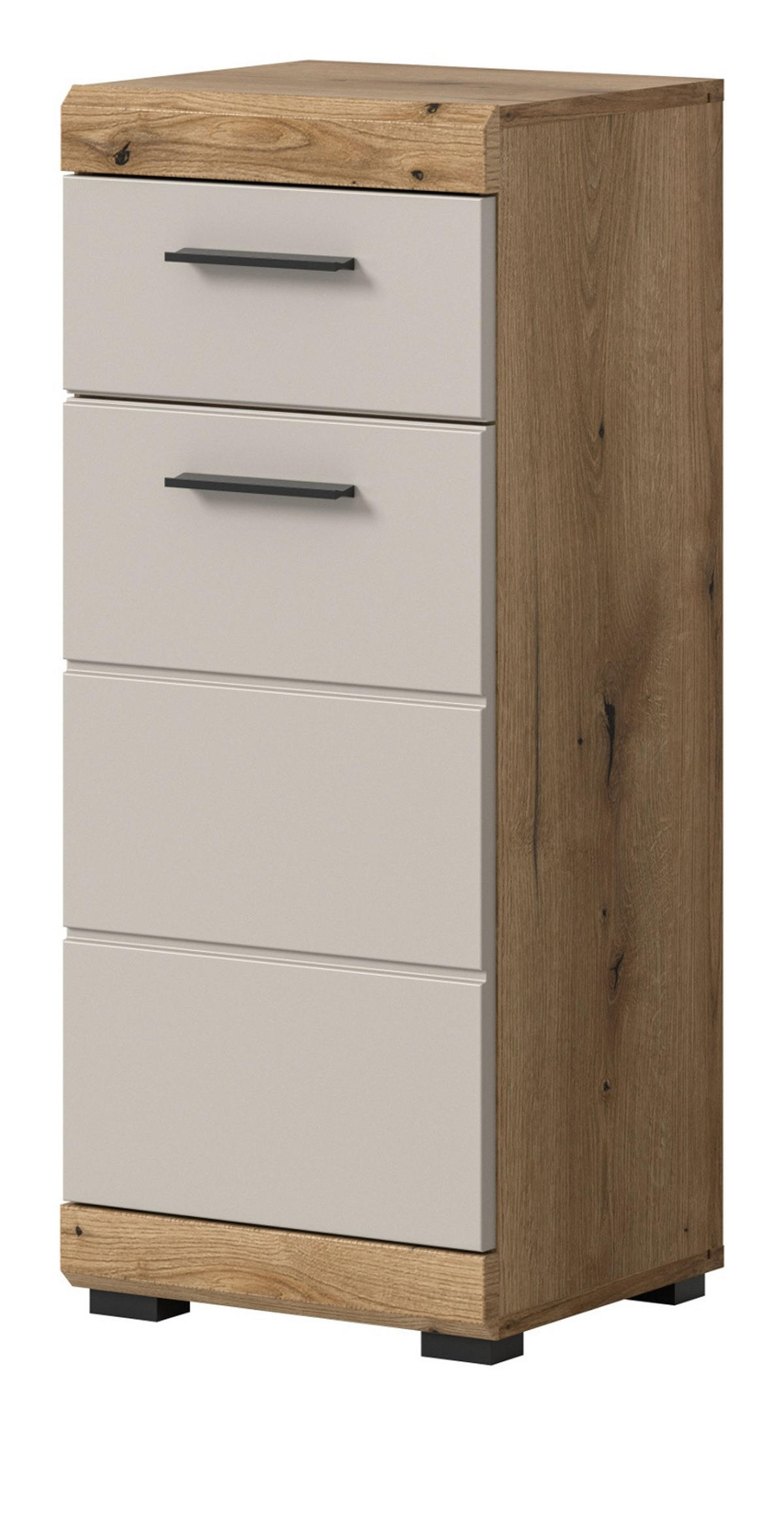 BADKOMMODE Sand Kashmir, Evoke Eiche, Badschrank 37 x 88 cm Shawn - Kastanienfarben/Kaschmir, Holzwerkstoff/Kunststoff (37/88/31cm) - Inn.Furn